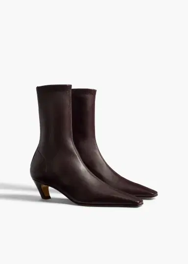 Khaite Arizona Stretch Ankle Boot In Bordeaux | Thumbnail 2 Khaite Arizona Stretch Ankle Boot In Bordeaux | Thumbnail 2
