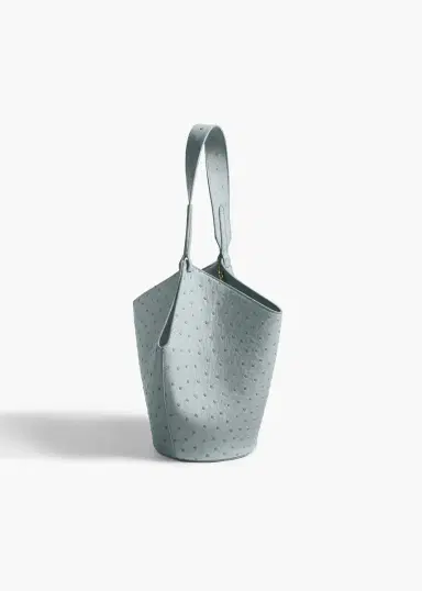 Khaite Mini Lotus Tote In Frost Ostrich | Thumbnail 2 Khaite Mini Lotus Tote In Frost Ostrich | Thumbnail 2