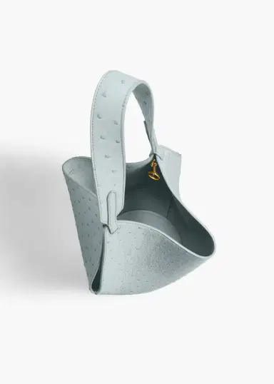 Khaite Mini Lotus Tote In Frost Ostrich | Thumbnail 3 Khaite Mini Lotus Tote In Frost Ostrich | Thumbnail 3