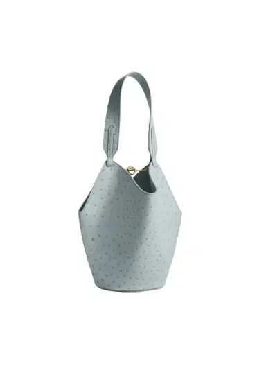 Khaite Mini Lotus Tote In Frost Ostrich | Thumbnail 1 Khaite Mini Lotus Tote In Frost Ostrich | Thumbnail 1
