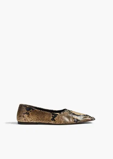 Khaite Marlene Ballerina In Python-Embossed Taupe | Thumbnail 2 Khaite Marlene Ballerina In Python-Embossed Taupe | Thumbnail 2