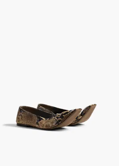 Khaite Marlene Ballerina In Python-Embossed Taupe | Thumbnail 4 Khaite Marlene Ballerina In Python-Embossed Taupe | Thumbnail 4