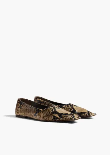 Khaite Marlene Ballerina In Python-Embossed Taupe | Thumbnail 5 Khaite Marlene Ballerina In Python-Embossed Taupe | Thumbnail 5