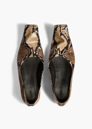 Khaite Marlene Ballerina In Python-Embossed Taupe | Thumbnail 6 Khaite Marlene Ballerina In Python-Embossed Taupe | Thumbnail 6