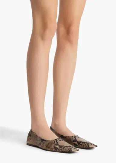 Khaite Marlene Ballerina In Python-Embossed Taupe | Thumbnail 8 Khaite Marlene Ballerina In Python-Embossed Taupe | Thumbnail 8