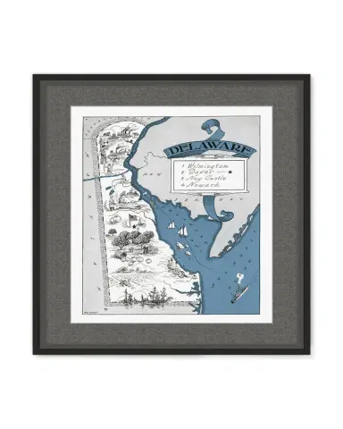 Wendover Art Group Pictorial Map of Delaware | Thumbnail 3 Wendover Art Group Pictorial Map of Delaware | Thumbnail 3