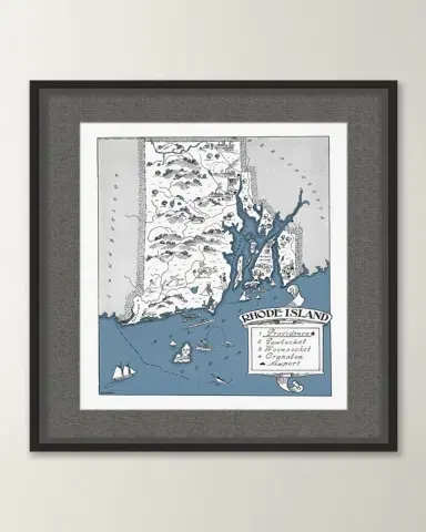 Wendover Art Group Pictorial Map of Rhode Island | Thumbnail 2 Wendover Art Group Pictorial Map of Rhode Island | Thumbnail 2
