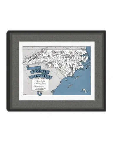Wendover Art Group Pictorial Map of North Carolina | Thumbnail 1 Wendover Art Group Pictorial Map of North Carolina | Thumbnail 1