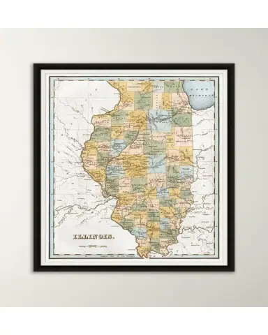 Wendover Art Group Map of Illinois | Thumbnail 2 Wendover Art Group Map of Illinois | Thumbnail 2