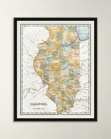 Wendover Art Group Map of Illinois | Thumbnail 4 Wendover Art Group Map of Illinois | Thumbnail 4