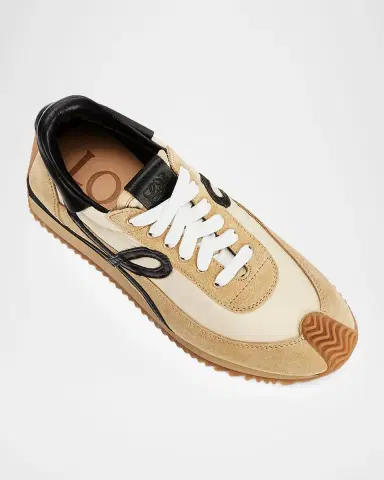 Loewe Men 's Flow Runner 2.0 Nylon and Suede Sneakers | Thumbnail 4 Loewe Men 's Flow Runner 2.0 Nylon and Suede Sneakers | Thumbnail 4