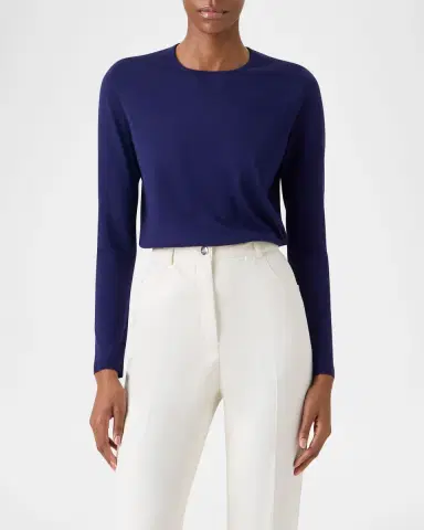 Akris Cashmere-Silk Fine Gauge Knit Sweater | Thumbnail 3 Akris Cashmere-Silk Fine Gauge Knit Sweater | Thumbnail 3