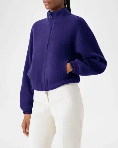 Akris Cashmere Pique Zipped Short Cardigan | Thumbnail 5 Akris Cashmere Pique Zipped Short Cardigan | Thumbnail 5