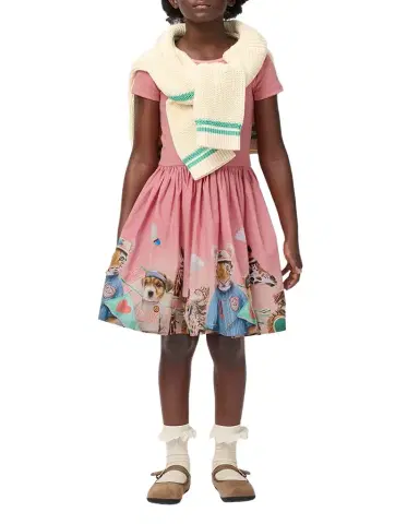 Molo Girl's Cissa Animal-Print Short-Sleeve Dress, Size 7-10 | Thumbnail 1 Molo Girl's Cissa Animal-Print Short-Sleeve Dress, Size 7-10 | Thumbnail 1