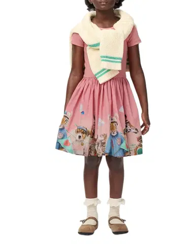 Molo Girl's Cissa Animal-Print Short-Sleeve Dress, Size 3-6 | Thumbnail 1 Molo Girl's Cissa Animal-Print Short-Sleeve Dress, Size 3-6 | Thumbnail 1