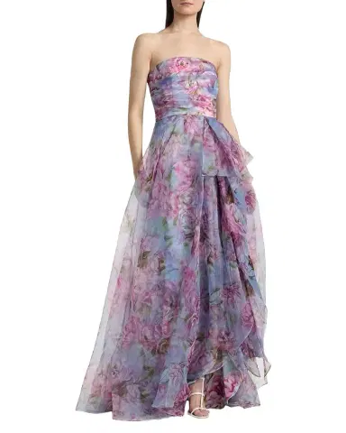 THEIA Fahreta Strapless Floral-Print Gown | Thumbnail 1 THEIA Fahreta Strapless Floral-Print Gown | Thumbnail 1