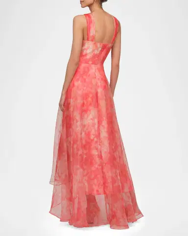 Theia Athena High-Low Organza Halter Gown | Thumbnail 2 Theia Athena High-Low Organza Halter Gown | Thumbnail 2