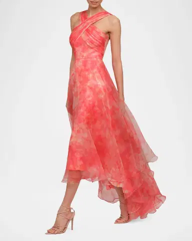 Theia Athena High-Low Organza Halter Gown | Thumbnail 5 Theia Athena High-Low Organza Halter Gown | Thumbnail 5
