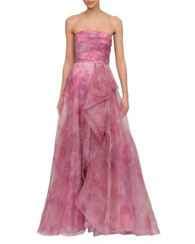 THEIA Fahreta Strapless Floral-Print Organza Gown | Thumbnail 1 THEIA Fahreta Strapless Floral-Print Organza Gown | Thumbnail 1