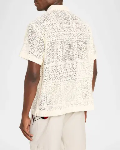 RTA Men's Nathan Open-Knit Short-Sleeve Shirt | Thumbnail 2 RTA Men's Nathan Open-Knit Short-Sleeve Shirt | Thumbnail 2