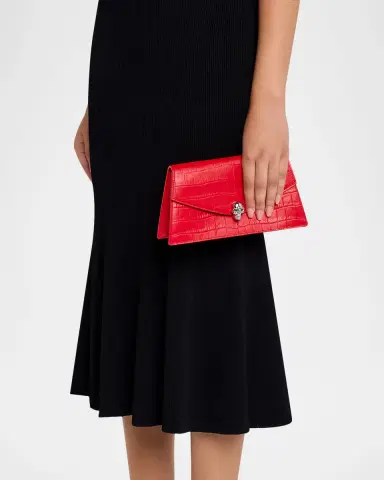 McQueen Skull Mini Croc-Embossed Leather Top-Handle Bag | Thumbnail 2 McQueen Skull Mini Croc-Embossed Leather Top-Handle Bag | Thumbnail 2