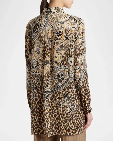 Etro Animal Paisley-Print Silk Tunic Shirt | Thumbnail 2 Etro Animal Paisley-Print Silk Tunic Shirt | Thumbnail 2