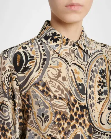Etro Animal Paisley-Print Silk Tunic Shirt | Thumbnail 4 Etro Animal Paisley-Print Silk Tunic Shirt | Thumbnail 4