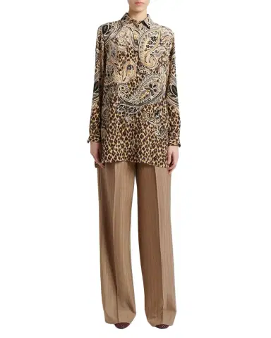 Etro Animal Paisley-Print Silk Tunic Shirt | Thumbnail 1 Etro Animal Paisley-Print Silk Tunic Shirt | Thumbnail 1
