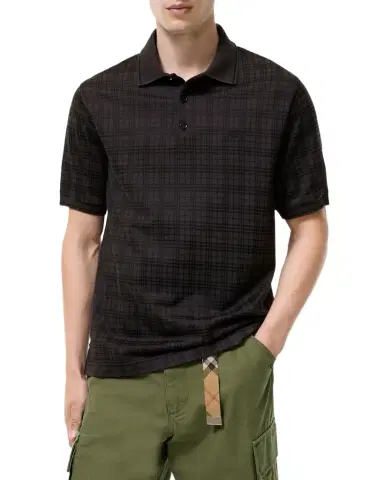 Burberry Men's Pelham Check Polo Shirt | Thumbnail 1 Burberry Men's Pelham Check Polo Shirt | Thumbnail 1