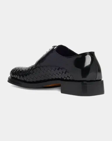 Bottega Veneta Men's Smashed Intrecciato Leather Derby Shoes | Thumbnail 3 Bottega Veneta Men's Smashed Intrecciato Leather Derby Shoes | Thumbnail 3