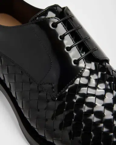 Bottega Veneta Men's Smashed Intrecciato Leather Derby Shoes | Thumbnail 4 Bottega Veneta Men's Smashed Intrecciato Leather Derby Shoes | Thumbnail 4