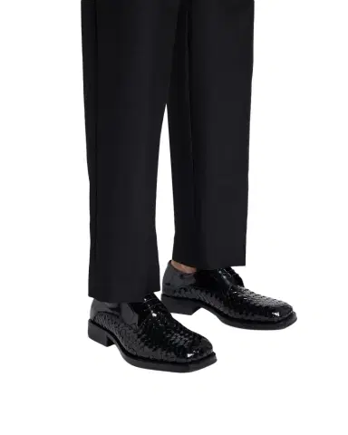 Bottega Veneta Men's Smashed Intrecciato Leather Derby Shoes | Thumbnail 1 Bottega Veneta Men's Smashed Intrecciato Leather Derby Shoes | Thumbnail 1
