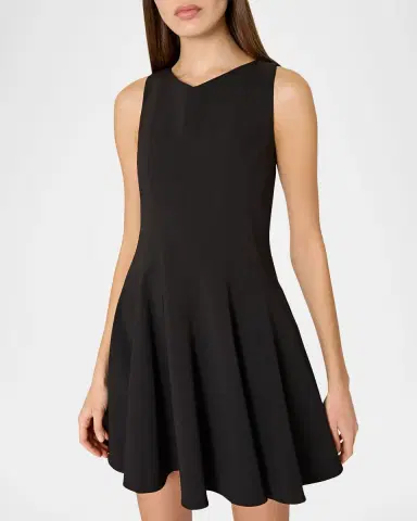 Milly Sleeveless Stretch Cady Fit-&-Flare Mini Dress | Thumbnail 3 Milly Sleeveless Stretch Cady Fit-&-Flare Mini Dress | Thumbnail 3