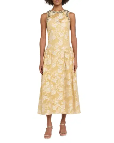 Cinq à Sept Organza Jacquard Drop-Waist Dress | Thumbnail 1 Cinq à Sept Organza Jacquard Drop-Waist Dress | Thumbnail 1