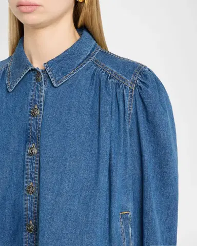 Cinq a Sept Lyla Denim Swing Jacket | Thumbnail 4 Cinq a Sept Lyla Denim Swing Jacket | Thumbnail 4