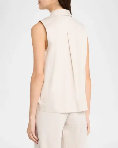 Vince Sleeveless Buttoned Poplin Top | Thumbnail 2 Vince Sleeveless Buttoned Poplin Top | Thumbnail 2
