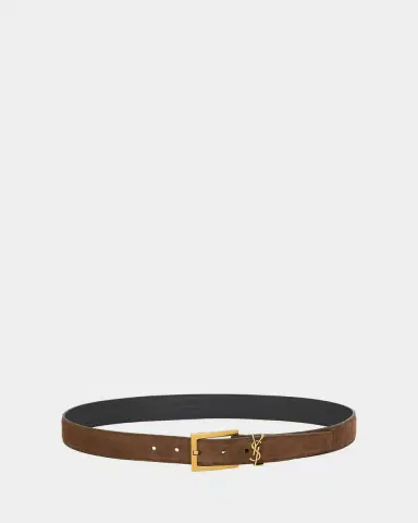 Saint Laurent Cassandre Suede Belt | Thumbnail 2 Saint Laurent Cassandre Suede Belt | Thumbnail 2