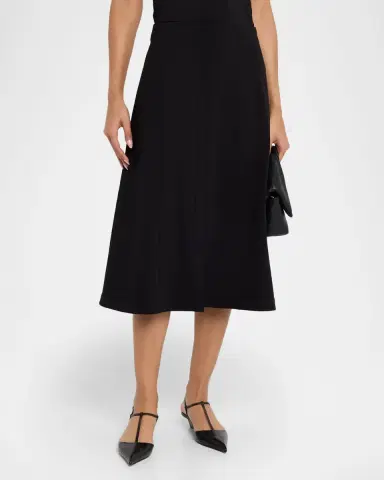 Misook A-Line Fluid Stretch Midi Skirt | Thumbnail 3 Misook A-Line Fluid Stretch Midi Skirt | Thumbnail 3