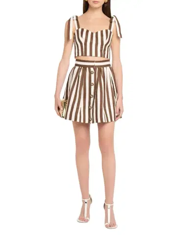 Cara Cara Betty Linen Fit-&-Flare Mini Skirt | Thumbnail 1 Cara Cara Betty Linen Fit-&-Flare Mini Skirt | Thumbnail 1