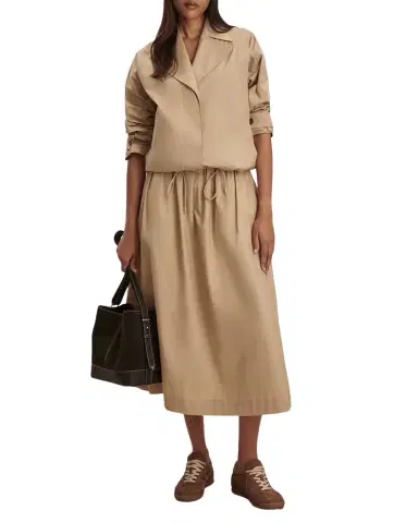 Varley Cambria Poplin Midi Skirt | Thumbnail 1 Varley Cambria Poplin Midi Skirt | Thumbnail 1
