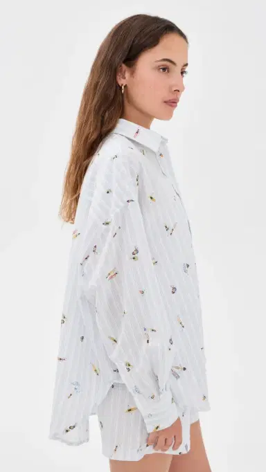 En Saison Nicole Button Up Top WHITE BUE MUTI | Thumbnail 4 En Saison Nicole Button Up Top WHITE BUE MUTI | Thumbnail 4