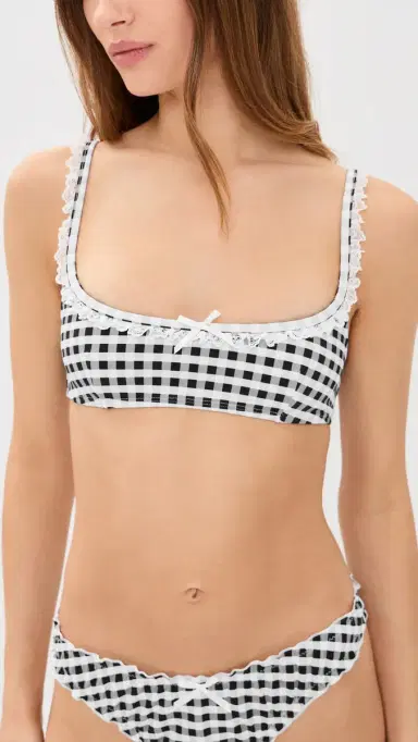 LIONESS Tide Bikini Top Noir Check M | Thumbnail 2 LIONESS Tide Bikini Top Noir Check M | Thumbnail 2