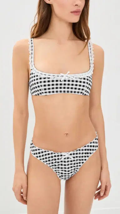 LIONESS Tide Bikini Top Noir Check M | Thumbnail 5 LIONESS Tide Bikini Top Noir Check M | Thumbnail 5