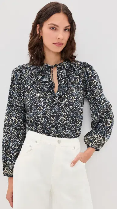 Ulla Johnson Siena Cotton Top Midnight Bloom | Thumbnail 2 Ulla Johnson Siena Cotton Top Midnight Bloom | Thumbnail 2