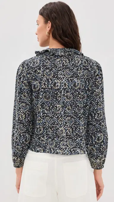 Ulla Johnson Siena Cotton Top Midnight Bloom | Thumbnail 3 Ulla Johnson Siena Cotton Top Midnight Bloom | Thumbnail 3