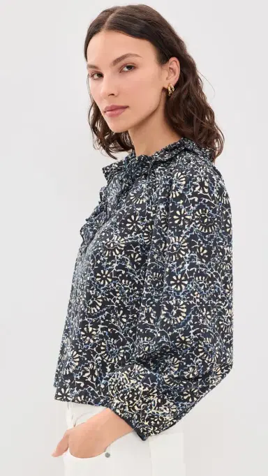 Ulla Johnson Siena Cotton Top Midnight Bloom | Thumbnail 4 Ulla Johnson Siena Cotton Top Midnight Bloom | Thumbnail 4