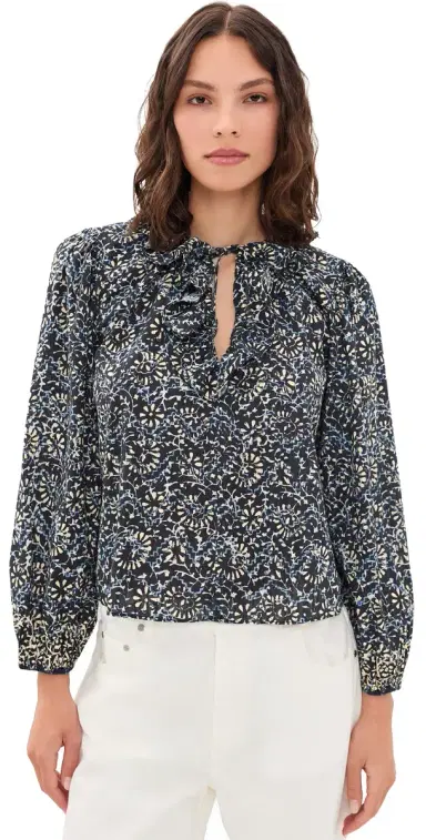 Ulla Johnson Siena Cotton Top Midnight Bloom | Thumbnail 1 Ulla Johnson Siena Cotton Top Midnight Bloom | Thumbnail 1