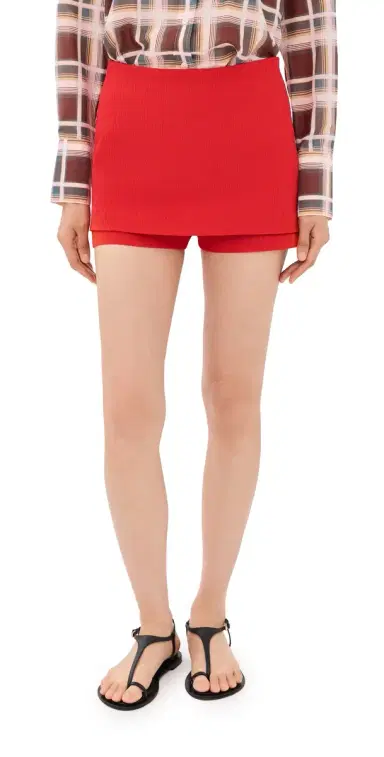 Tibi Creased Stretch Crepe Print Skort Red | Thumbnail 1 Tibi Creased Stretch Crepe Print Skort Red | Thumbnail 1