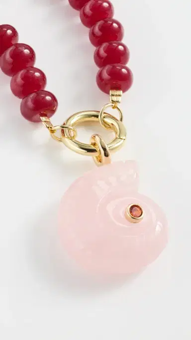 By Adina Eden Berry Beaded Natural Stone Shell Pendant Multicolor One Size | Thumbnail 5 By Adina Eden Berry Beaded Natural Stone Shell Pendant Multicolor One Size | Thumbnail 5