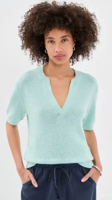 Varley Palmer Knit Top Chalk Blue | Thumbnail 2 Varley Palmer Knit Top Chalk Blue | Thumbnail 2